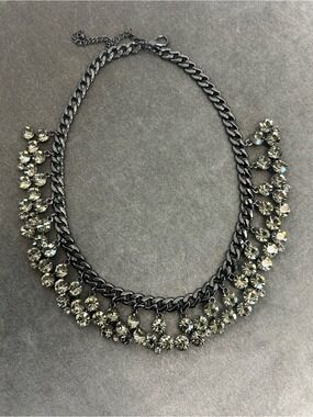 J. Crew Gunmetal Crystal Statement Necklace - Women's Jewelry